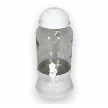 Imagem de Suqueira Em Vidro Branca 3 Litros - Base e Tampa Alumínio