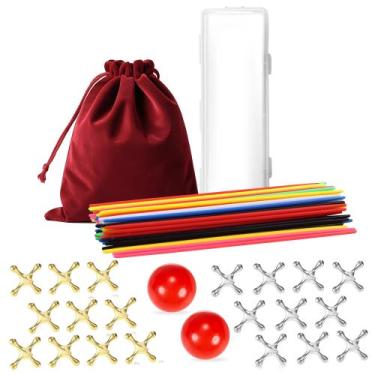 Imagem de Conjunto de jogos VVSBPL Classic Pick Up Sticks and Jacks w/ Ball Kids