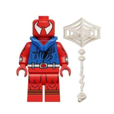 Imagem de Boneco super heroi homem aranha viloes bloco de montar ii, ESCARLATE