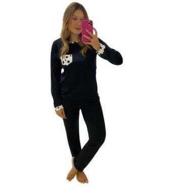 Imagem de Pijamas Longo Inverno Malha Pv Pijama de Frio Pijama Inverno - Sou Gat