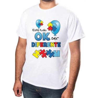 Imagem de Camisa Personalizada Frase Autismo Está Tudo Ok Ser Diferente - Reinar