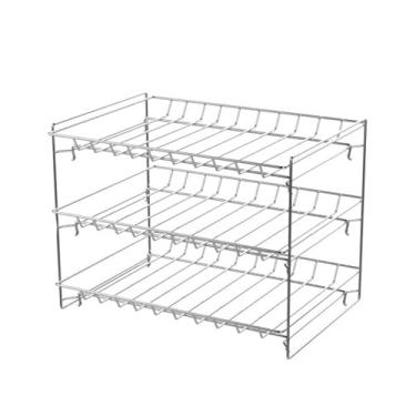 Imagem de Lavish Classic Cuisine – Suporte organizador de 3 prateleiras com capacidade para até 27 latas – para despensa de cozinha, bancadas e armários – acessórios de armazenamento (cromado)