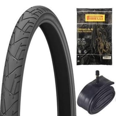 Imagem de Pneu Bike Praieiro Levorin Aro 26x1.95 (50-559mm) + 1 Câmara Pirelli 26. ( Para Mountain Bike)-Unissex