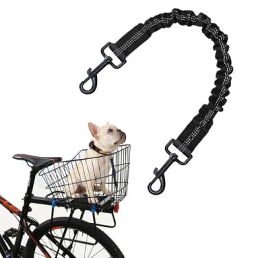 Imagem de Cinto de segurança para cães para cesta de bicicleta, correia de bicicleta, extensor de cinto de segurança retrátil para cestas de bicicleta, racks ou transportadores de animais de estimação (preto)