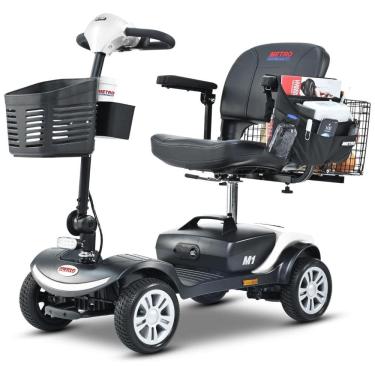 Imagem de Cadeira de Rodas Elétrica 4 Rodas Dobrável, Assentos de Couro Espessos, Bateria de Longa Duração, Ideal para Adultos/Idosos,Metro Mobility.