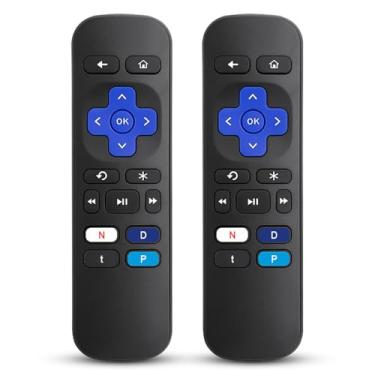 Imagem de (Pacote com 2) Controle remoto universal compatível com Roku Express, Roku Box, Roku Premiere, Roku Player, Roku 1 2 3 4 – Não serve para Roku Stick ou Roku TV