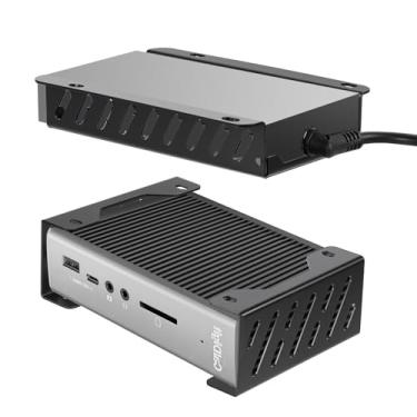 Imagem de Novo suporte de montagem sob mesa e parede para Thunderbolt 4 Dock/Thunderbolt 3+ Dock e cabo de alimentação, suporte de ferro resistente sob a mesa CalDigit TS4/TS3 Plus, empilhável para uso