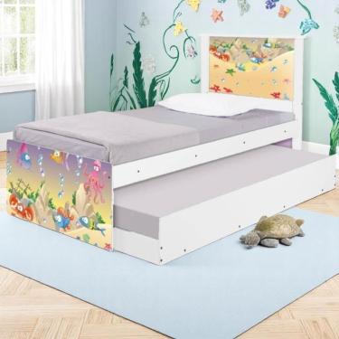 Imagem de Bi Cama Juvenil Zap Com Cabeceira Fundo Do Mar Feliz