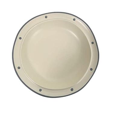 Imagem de Prato de serviço prato de jantar vintage com bordas irregulares prato de cerâmica com padrão de pontos ondulados prato de sobremesa fosco branco prato plano prato profundo pratos de disco (tamanho: B)