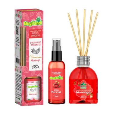 Imagem de Kit 3 Aromatizador Difusor de Varetas Ambiente Morango Spray Odorizant