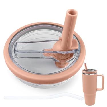 Imagem de Tampa de canudo flip compatível com Stanley Cup 1,134 g, à prova de vazamento, sem BPA, tampa de substituição adequada para copo de viagem Stanley Quencher de 1,134 g, à prova de derramamento, 1