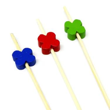 Imagem de Palito em Bambu para Petiscos 12cm/20 unidades - SilverFestas (Borboleta color)