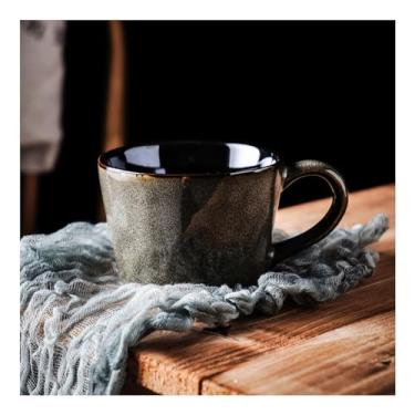 Imagem de URGDWEKJY Xícara de café esmaltada retrô simples nórdica caneca criativa casa personalizada copo de água xícaras de café (C)