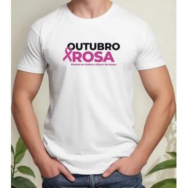 Imagem de Camiseta Camisa Adulto Feminina Masculina Algodão Outubro Rosa Prevenç