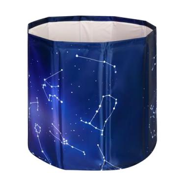 Imagem de ALSKHEAS Banheira portátil para adultos, banheira independente dobrável para chuveiro, banheiras de gelo quente com espuma térmica espessa para manter a temperatura, banheira de imersão externa de PVC