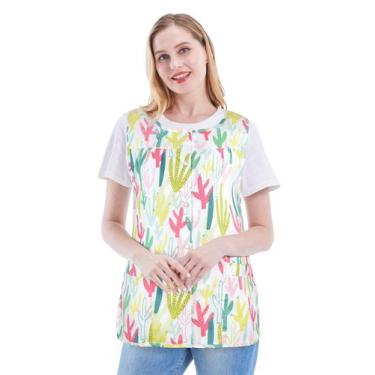 Imagem de Avental feminino Cobbler Cobbler CF3177 de algodão branco XL - Nanxson