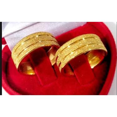 Imagem de Par de alianças  diamantada banhada a ouro 18k - VNS, 16