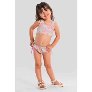 Imagem de Biquíni infantil menina em malha UV Brandili, 8, Rosa