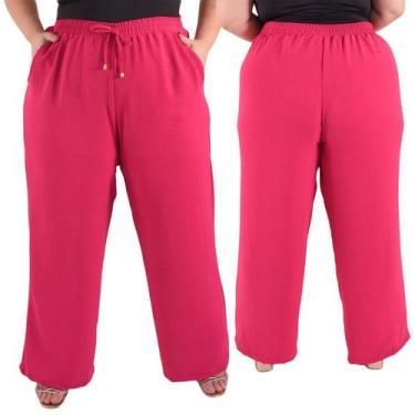 Imagem de Calça Pantalona Plus SIze Feminina Cintura Alta Dunas Tendencia - Lori