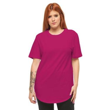 Imagem de Camiseta Long line Feminina Manga Curta C1 - Wooks, Rosapink, P