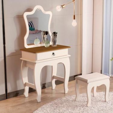Imagem de Penteadeira com Espelho 1 Gaveta Baby JB 7200 JB Móveis, Off White Nat