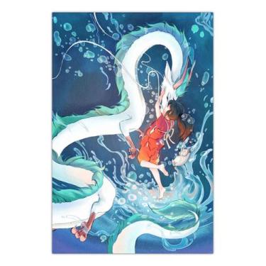 Imagem de Quadro A4 em MDF A Viagem de Chihiro Studio Ghibli 002-Placa - Pomps G