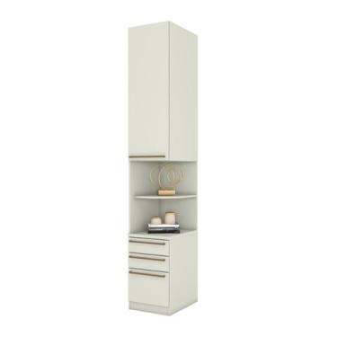 Imagem de Mesa de Cabeceira Modulada 2 Portas 3 Gav Areia - Henn