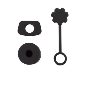 Imagem de Pacote com 3 tampas de silicone à prova de vazamento - tampões universais à prova de derramamento e tampas de palha, vedação de grau alimentício