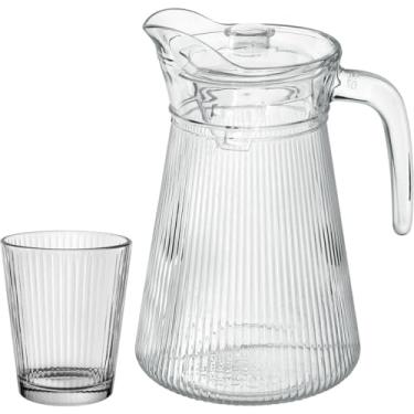 Imagem de JOGO JARRA/COPOS HOME&CO TAMPA ACRILICO VIDRO 1,6L/250ML TRANSPARENTE