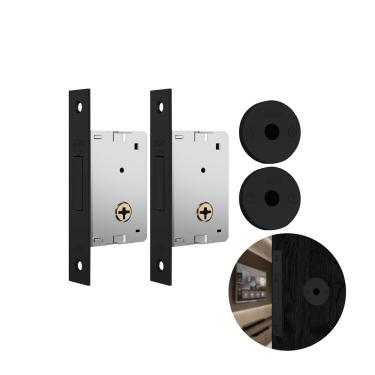 Imagem de Fechadura Tetra Auxiliar 1001 ( Par ) Preto Fosco