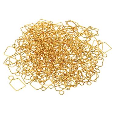 Imagem de Clipe de conector para lustre, pacote com 100, 19 mm C x 12 mm L, fivela de cristal de substituição para peças de prisma de esfera de cristais de fixação faça você mesmo, dourado