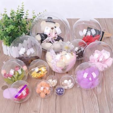 Imagem de 5 peças (2,36"/60 mm) enfeites de Natal DIY transparentes, bola de enfeites de acrílico transparente para decoração de festa de Natal, inverno, ano novo