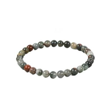 Imagem de Pulseira de pedra de sangue africana, pedras de chacra, joias artesanais, cristal de cura de 6 mm, Medium, Pedra, Sem Pedra Preciosa