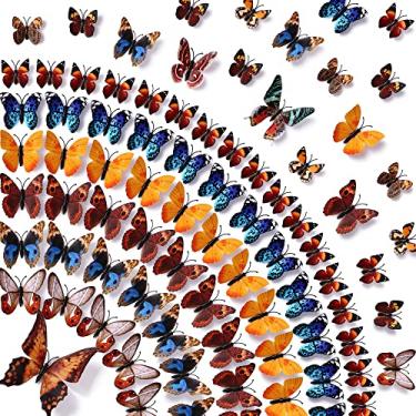 Imagem de 24 adesivos removíveis de parede borboleta 3D DIY borboletas decalques de parede para crianças meninas quarto berçário capina festa de aniversário chá de bebê decoração de parede para casa