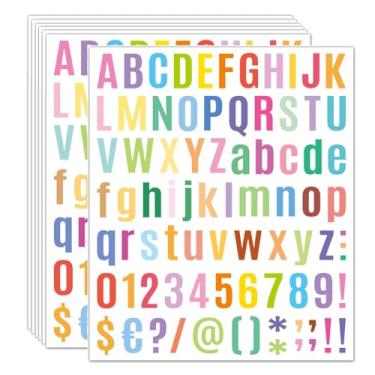 Imagem de Adesivos de letras coloridas de 2,5 cm, 525 peças, 7 folhas, adesivos de vinil do alfabeto, à prova d'água, autoadesivos, artesanato, scrapbook