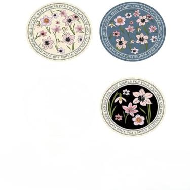 Imagem de Porta-copos para bebidas, porta-copos de lama diatomácea, conjunto de 3 14 cm, redondo, fofo, flor, escritório, escritório, decoração de mesa