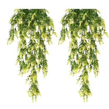 Imagem de 2 peças de videiras artificiais de flores de glicínia 55 cm de plástico para pendurar em ambientes internos e externos, decoração de festa de casamento, projetos de artesanato DIY disponíveis nas