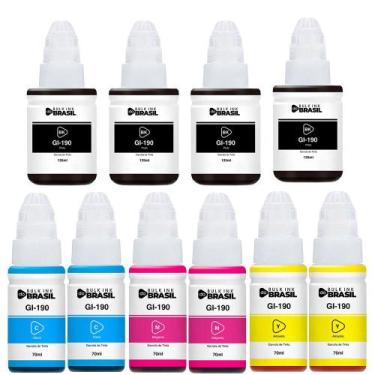 Imagem de Kit 10 Tintas Para G3110, G3111, G4100 G2100 G2110 Gi-190 - Bulk Ink D