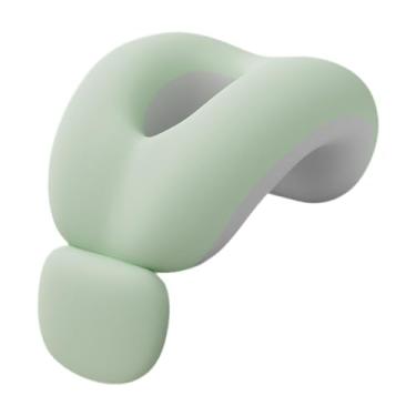 Imagem de AFXGUSD Almofada de mesa para cochilo com massagem, apoio de pescoço para viagens, encosto de cabeça para carro e escritório, Verde