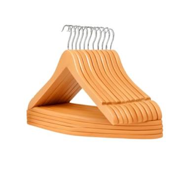 Imagem de Kit 30 Cabide Madeira Marfim Gancho Giratorio Metal Premiun