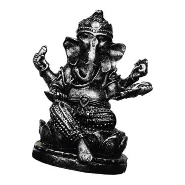 Imagem de Generic Estátua do Senhor Ganesha, Estatueta de Ganesha, Obra de Arte, Artesanato, Colecionável, Ornamento, Escultura Religiosa de Buda para Escritório e Sala, Preto 4.7x4.2x6cm