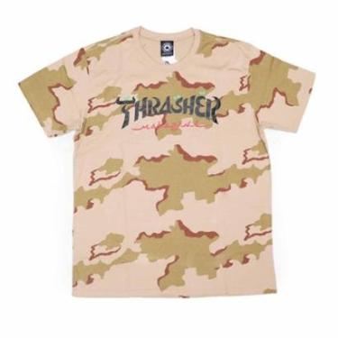 Imagem de Camiseta Thrasher Magazine Especial Calligraphy - Camuflado Kaki-Masculino