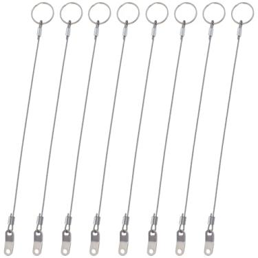Imagem de GORGECRAFT 8 peças, cordão de pino de liberação rápida de 29,7 cm, fio de aço inoxidável de 1,5 mm de diâmetro, com anel de metal para bagagem, corrente de elos de bagagem, trava, cabo para dobradiça