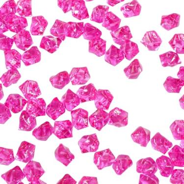 Imagem de Bairdish Cubos de gelo falsos de 500 g, pedras transparentes, diamantes de acrílico artificiais, enchimentos de vasos para centros de mesa, enchimentos de tigelas decorativas de Natal, decorações de