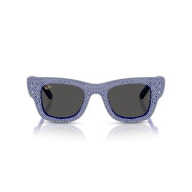 Imagem de Ray-Ban Óculos de sol RB4940BP Wayfarer Puffer Blacked Out Collection by A$AP Rocky Square, azul com strass pave/cinza escuro, 47 mm