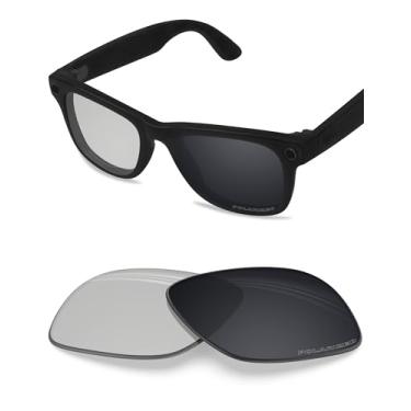 Imagem de BLAZERBUCK Lentes de reposição polarizadas anti-sal para RayBan Meta Wayfarer RW4006 50 mm - Cinza fotocromático polarizado