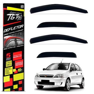 Imagem de Calha Defletor Chuva Corsa Hatch Sedan Classic 1994 a 2016 Fume Acrilico Tgpoli