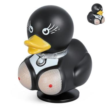 Imagem de Punk Dance Duck rubber Figurine - Cyberpunk Gothic Aesthetic Desktop Decor, Unique Rubber Duck Collectible Gift for Adults with Stand & Stickers, Office Shelf Ornament for Gamers&dashboard decorations
