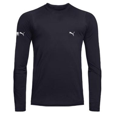 Imagem de Camisa Térmica Puma UV50+ Manga Longa Masculina, Preto, G