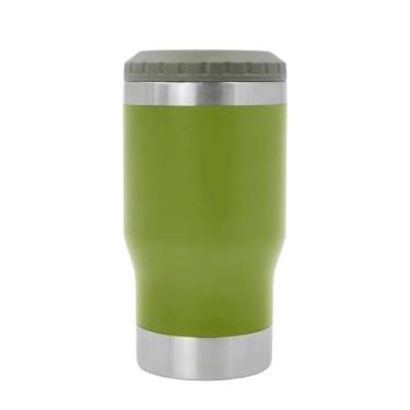 Imagem de Copo Térmico Porta Lata e Long Neck Inox 420ml com Tampa e Abridor – Mantém Bebida Gelada por Horas| Verde Escuro